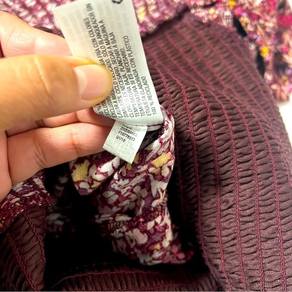 Xhilaration Women’s XL Ribbed Top Jumpsuit XL with Pockets Floral Burgundy Boho - Picture 13 of 13